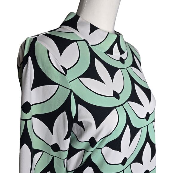 J. McLaughlin Catalina Sheath Midi Dress Geometric Floral Print Size M - Picture 4 of 10